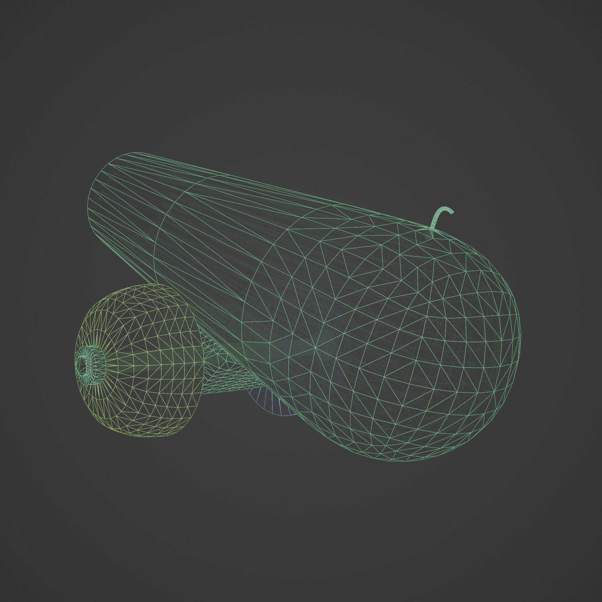 Ancient Medieval Cannon Low-poly 3D model_5