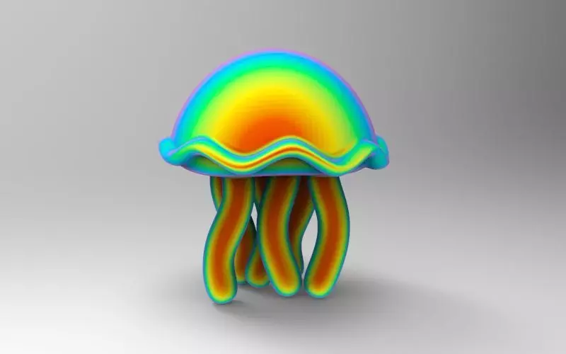 Cute Jellyfish keychain 3D print model