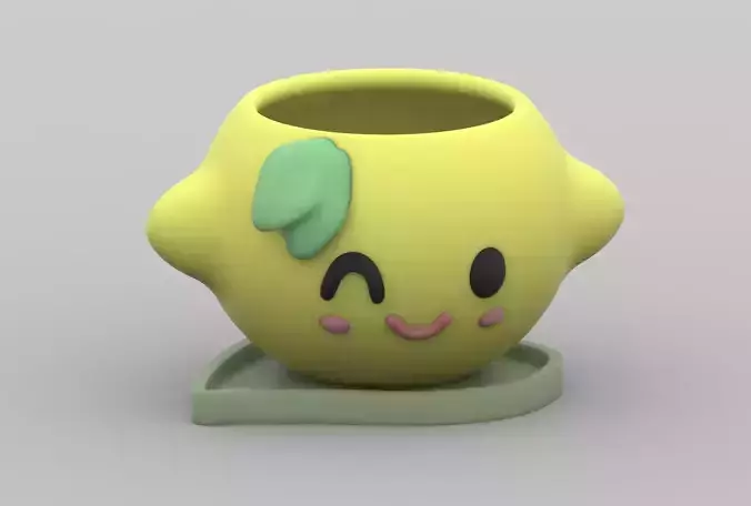 Cute Lemon Flower Pot  3D print model