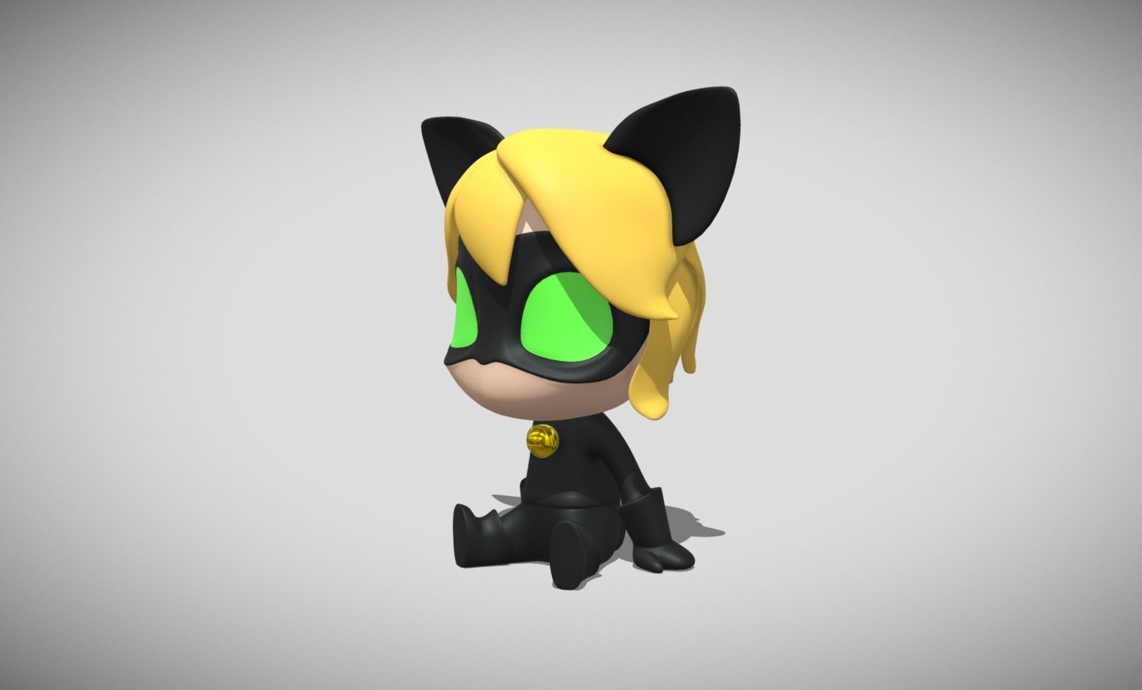 Cat Noir - Miraculous Ladybug Chibi Figure 3D Printable 3D print model_5