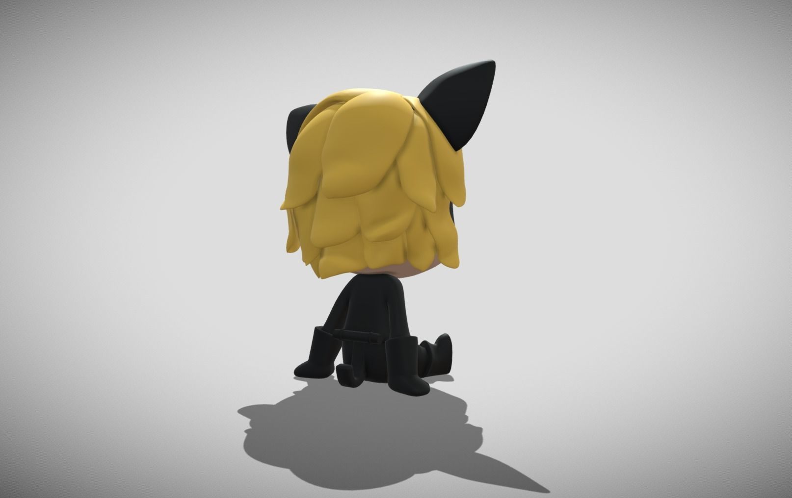 Cat Noir - Miraculous Ladybug Chibi Figure 3D Printable 3D print model_2