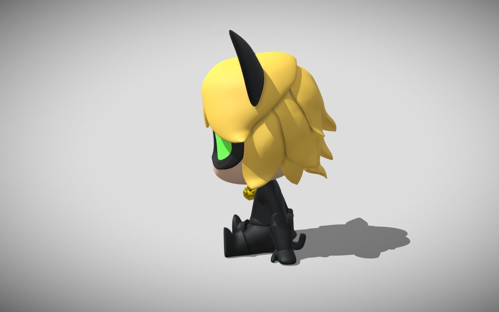 Cat Noir - Miraculous Ladybug Chibi Figure 3D Printable 3D print model_4