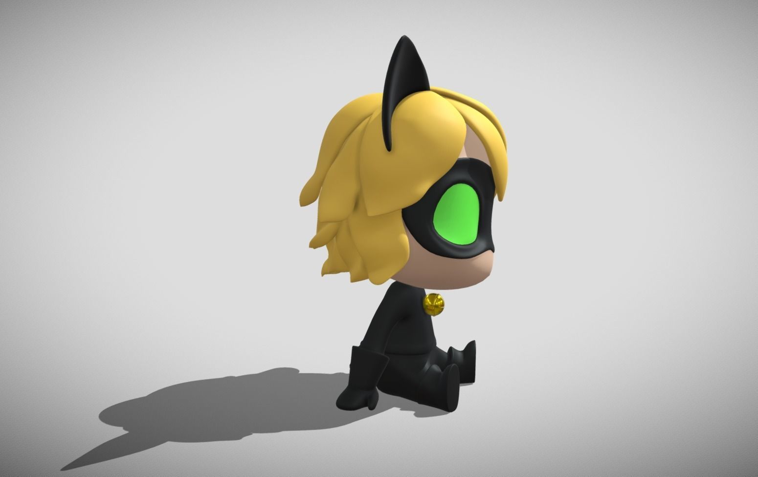Cat Noir - Miraculous Ladybug Chibi Figure 3D Printable 3D print model_1