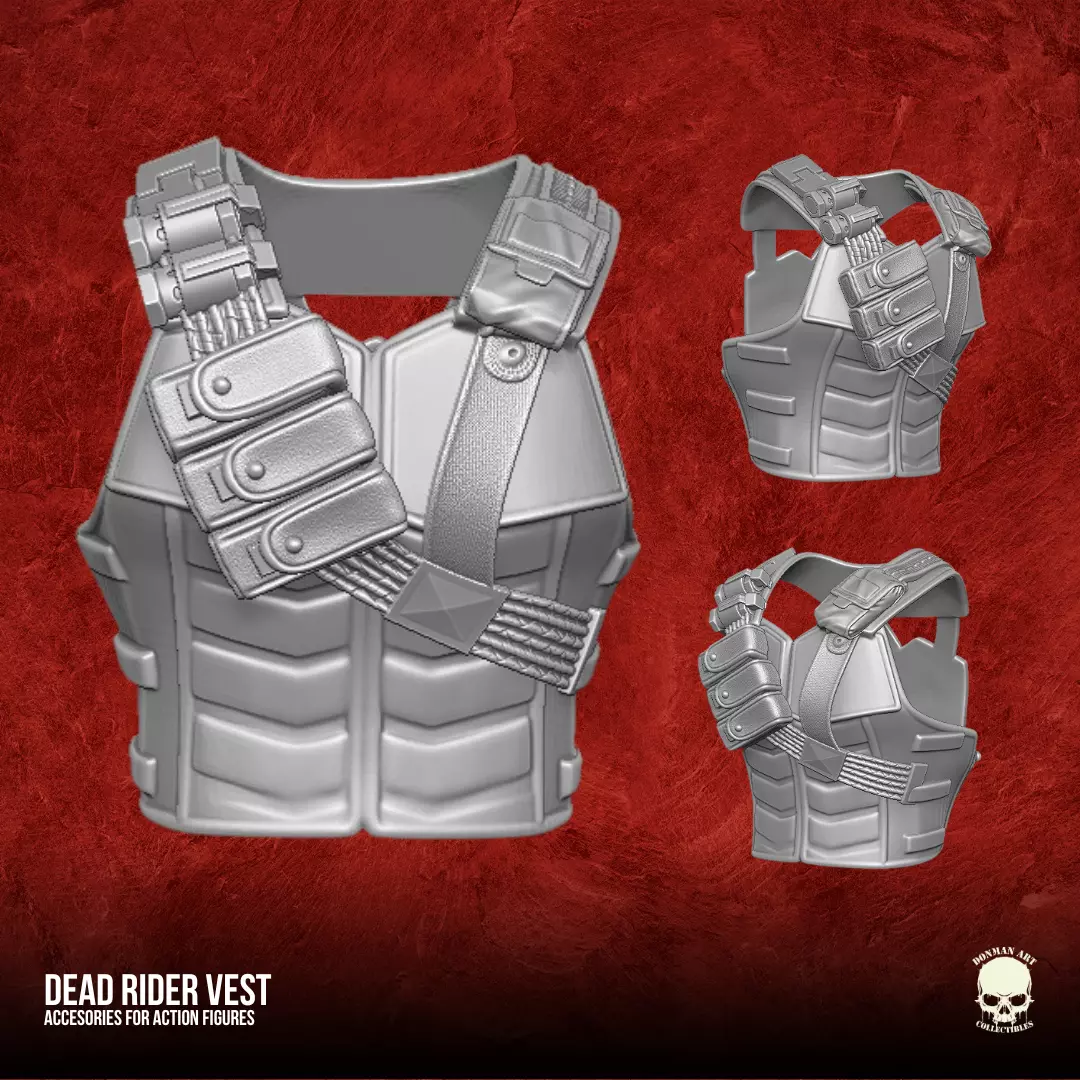 Death Rider Vest 3D printable File for Action Figures 3D print model_0
