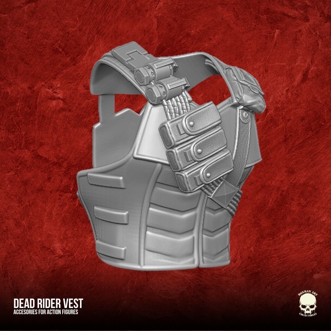 Death Rider Vest 3D printable File for Action Figures 3D print model_9