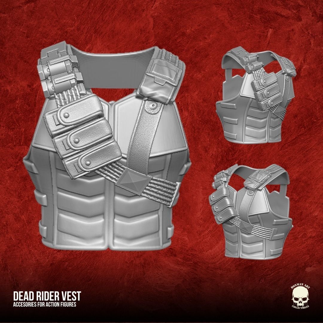Death Rider Vest 3D printable File for Action Figures 3D print model_15