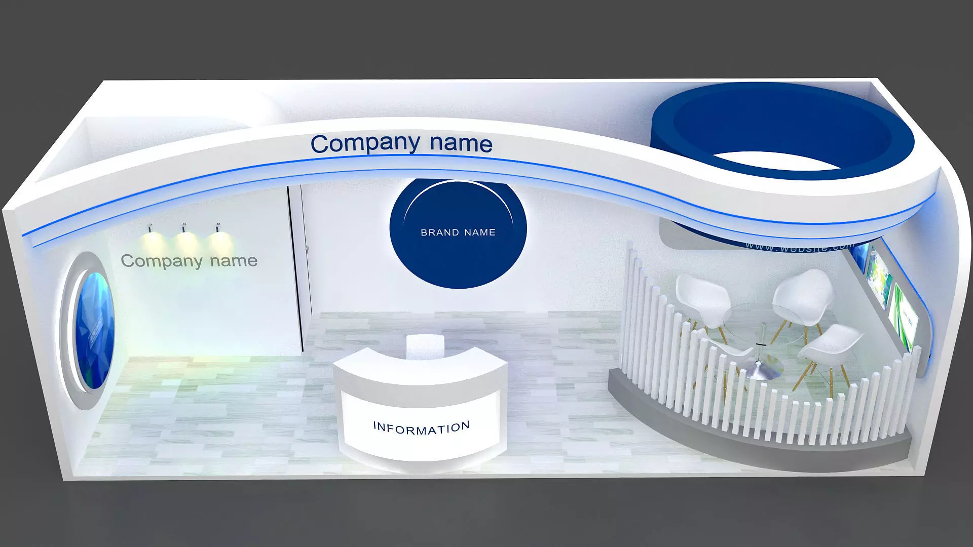 exhibition Low-poly 3D model_0