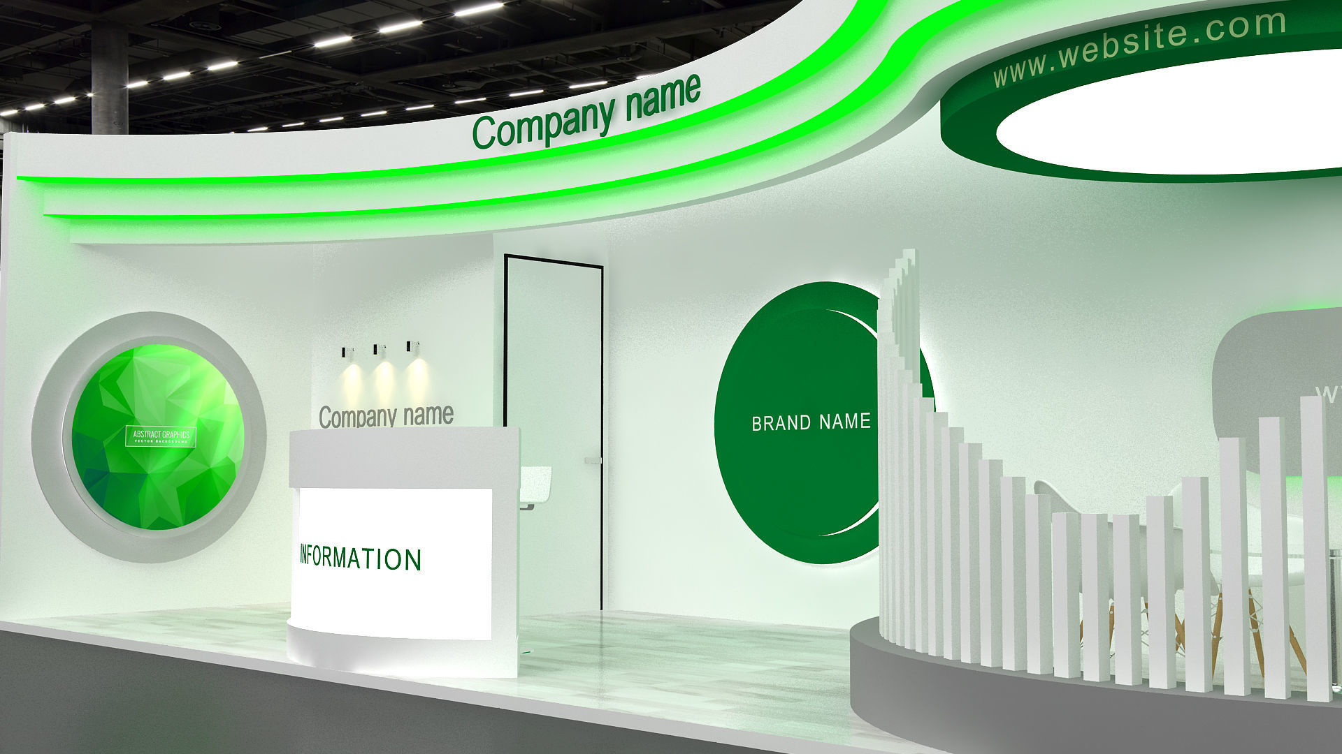 exhibition Low-poly 3D model_8