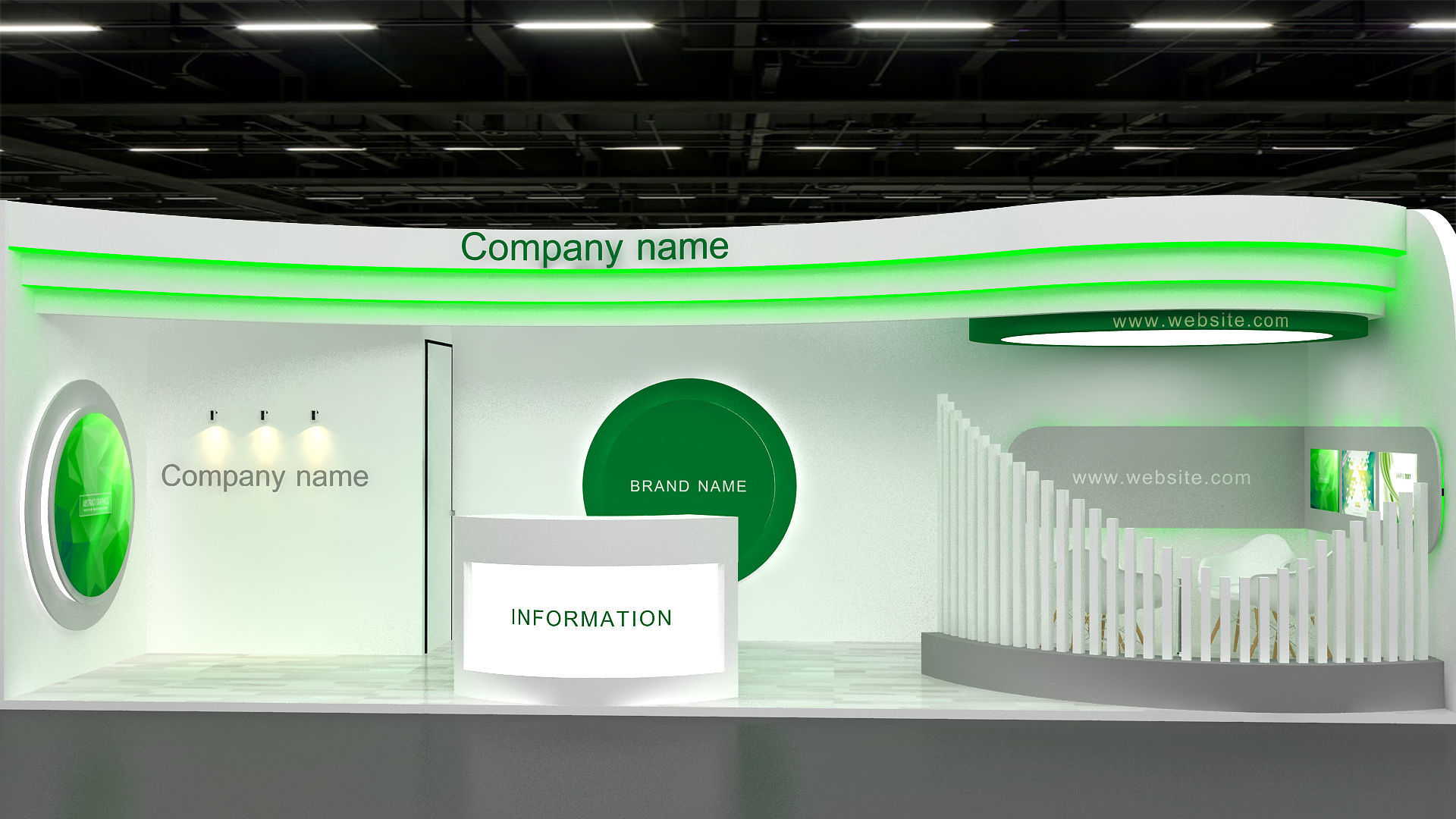 exhibition Low-poly 3D model_11