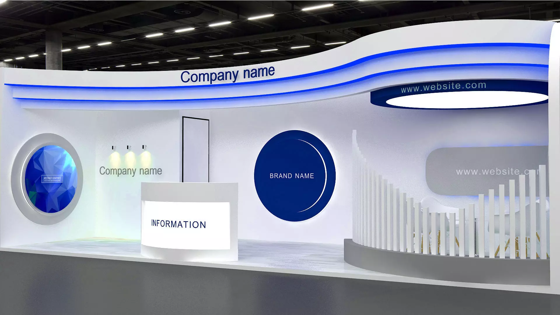 exhibition Low-poly 3D model_2