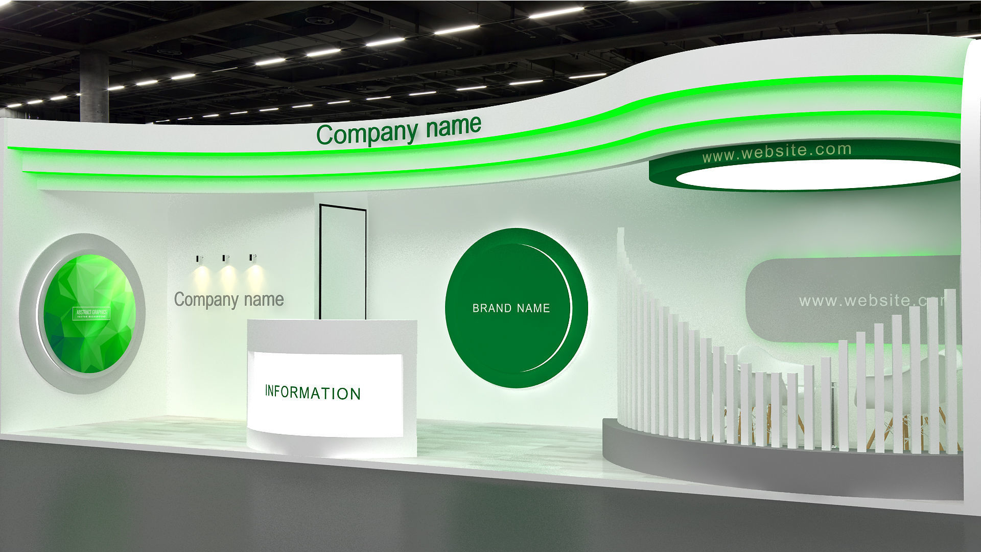 exhibition Low-poly 3D model_6