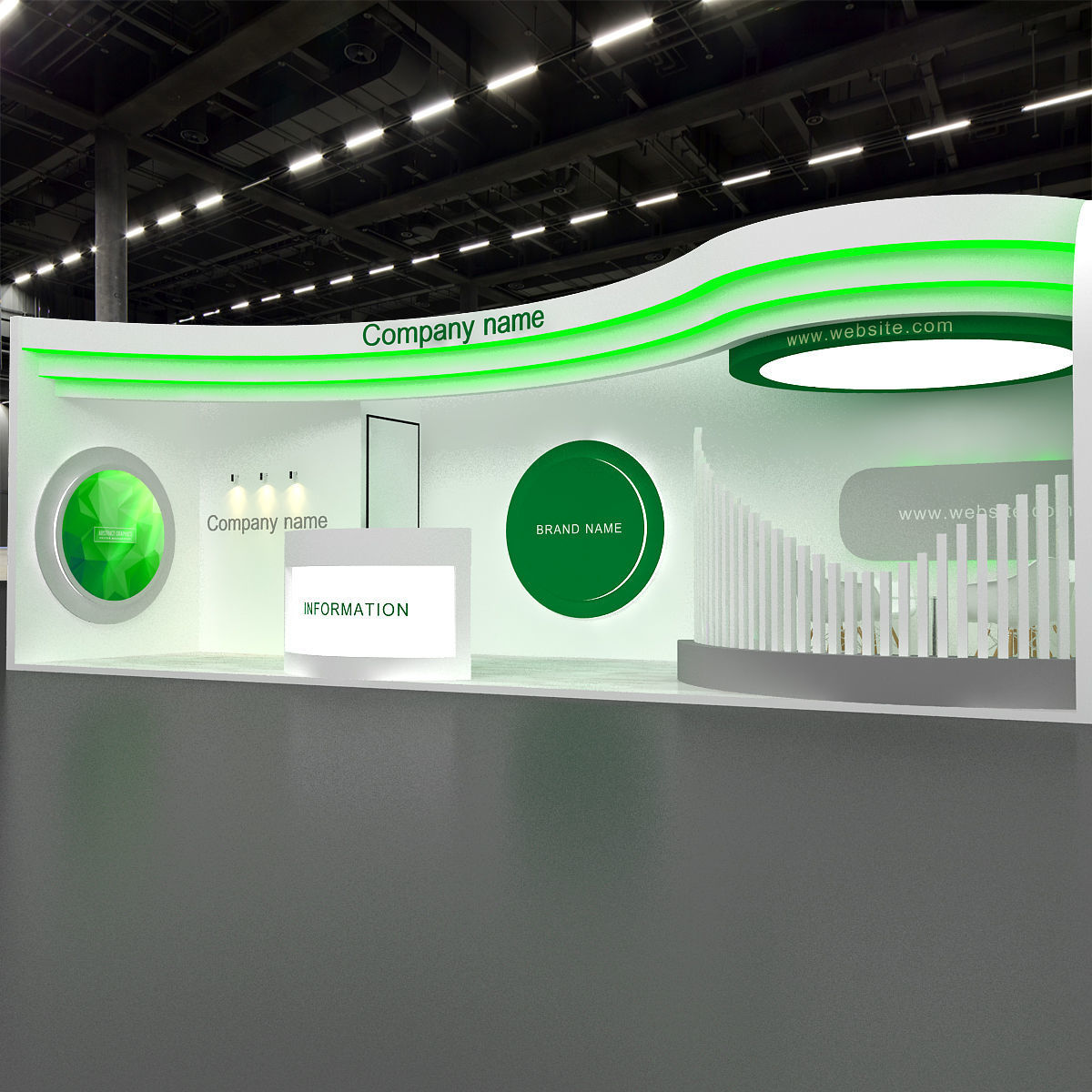 exhibition Low-poly 3D model_13