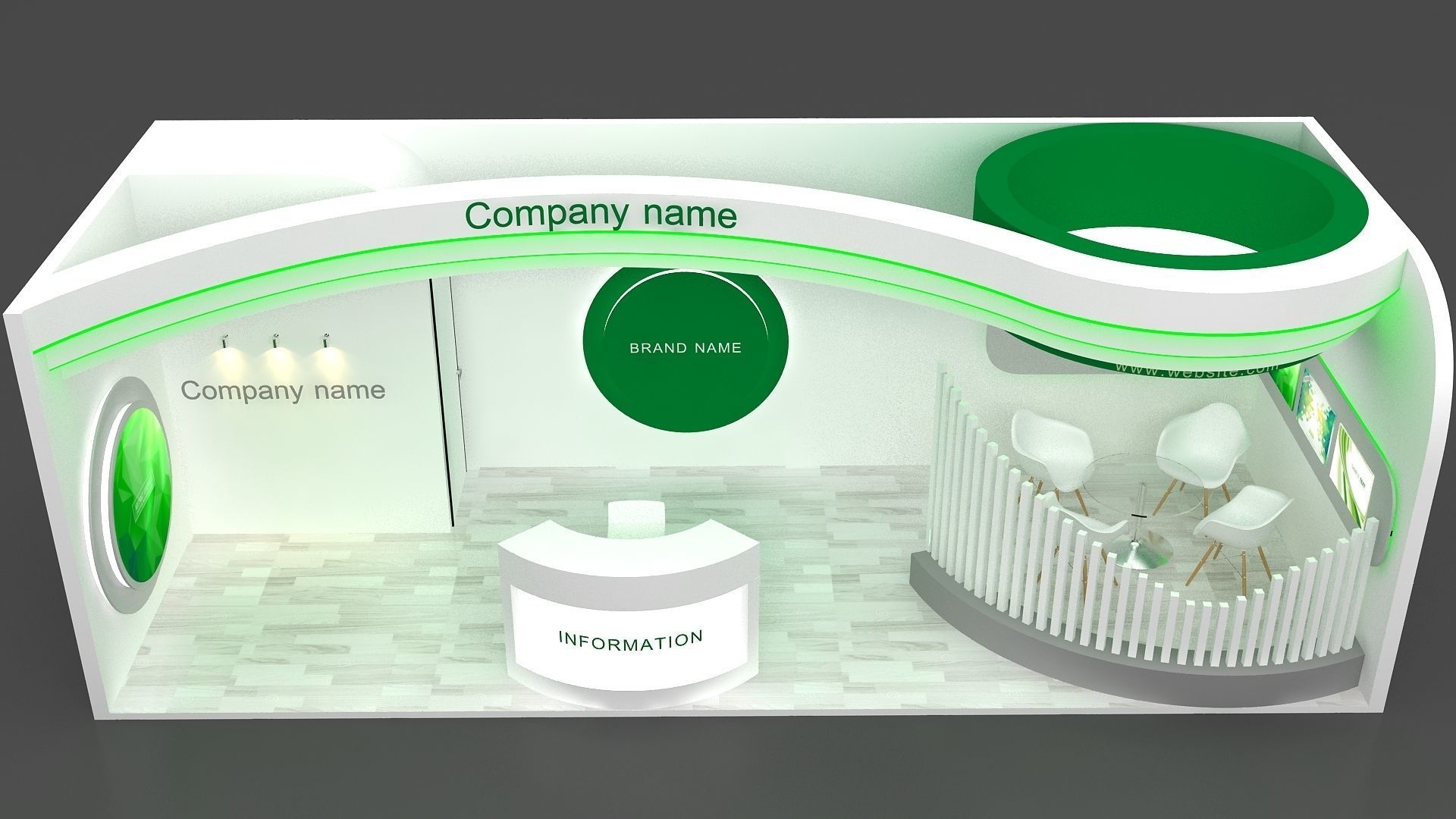 exhibition Low-poly 3D model_10