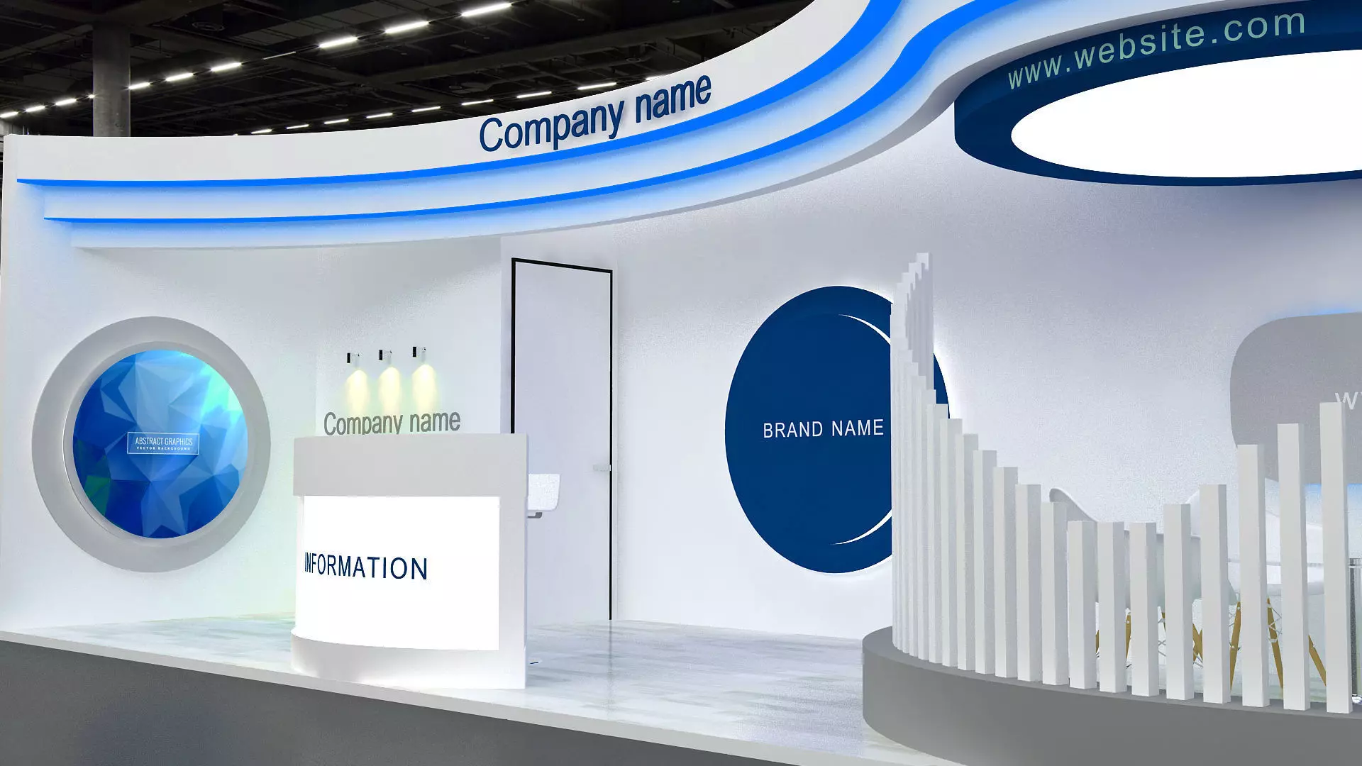 exhibition Low-poly 3D model_3