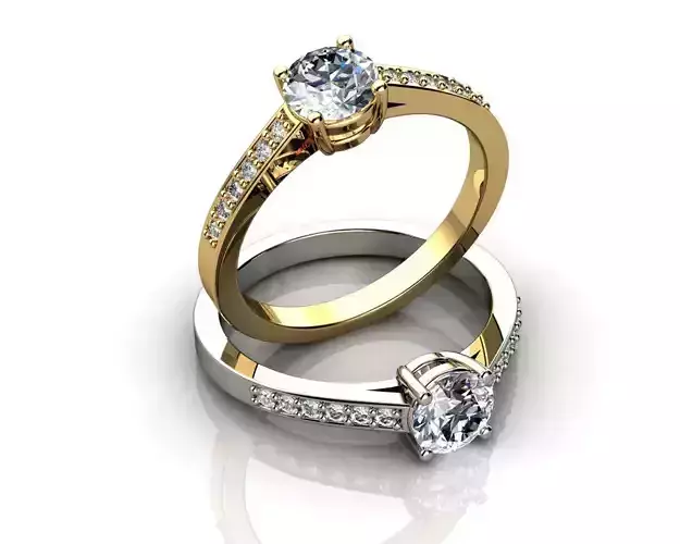 Diamond Engagement Ring 18K  Gold