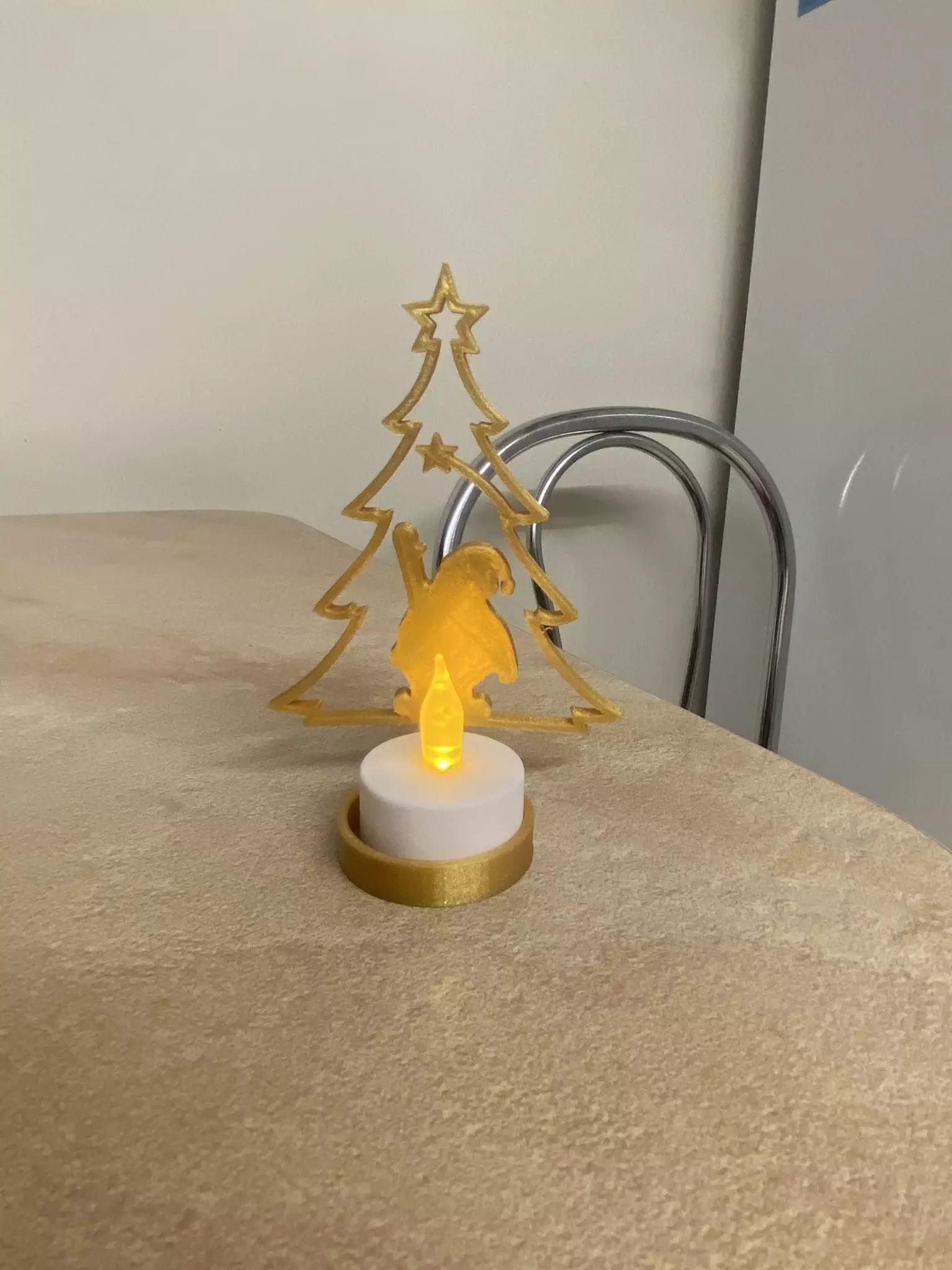 Christmas LED tea light decoration holder 3D print model_0