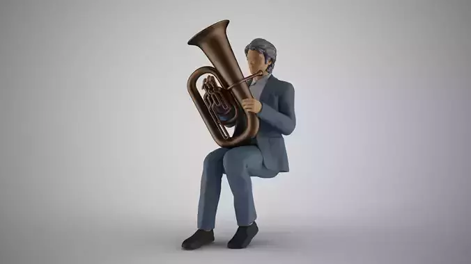 Man Playing Tuba