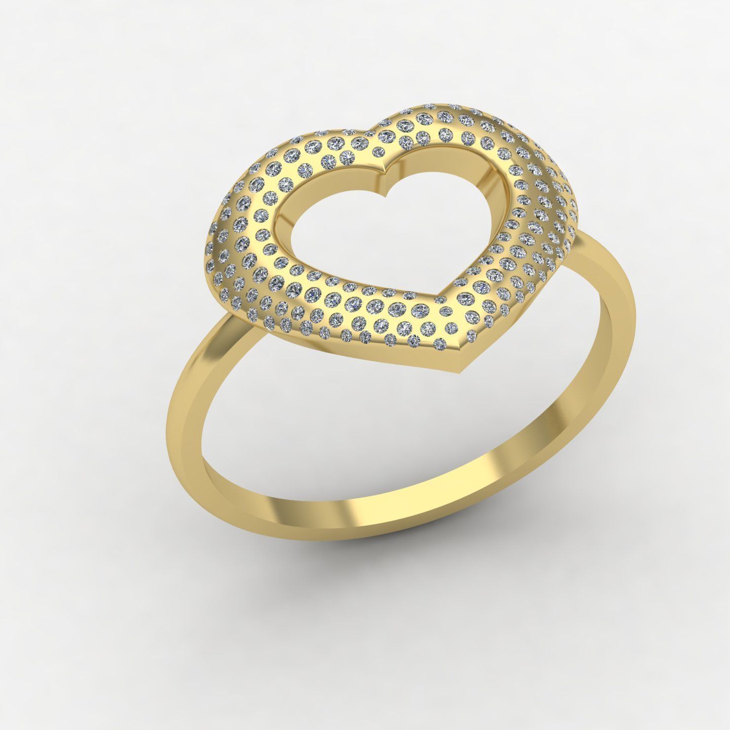 Heart rings 3D print model_10