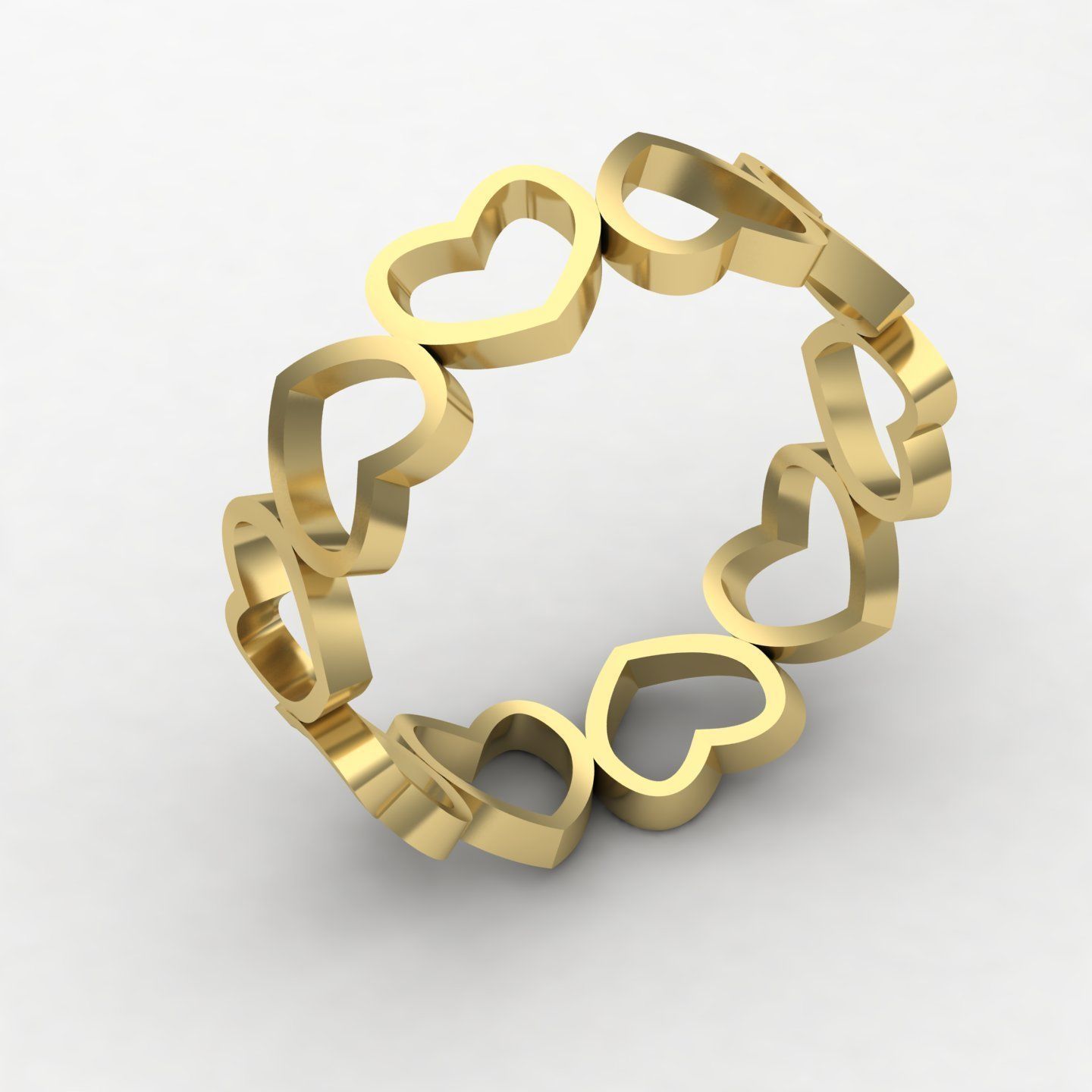 Heart rings 3D print model_8