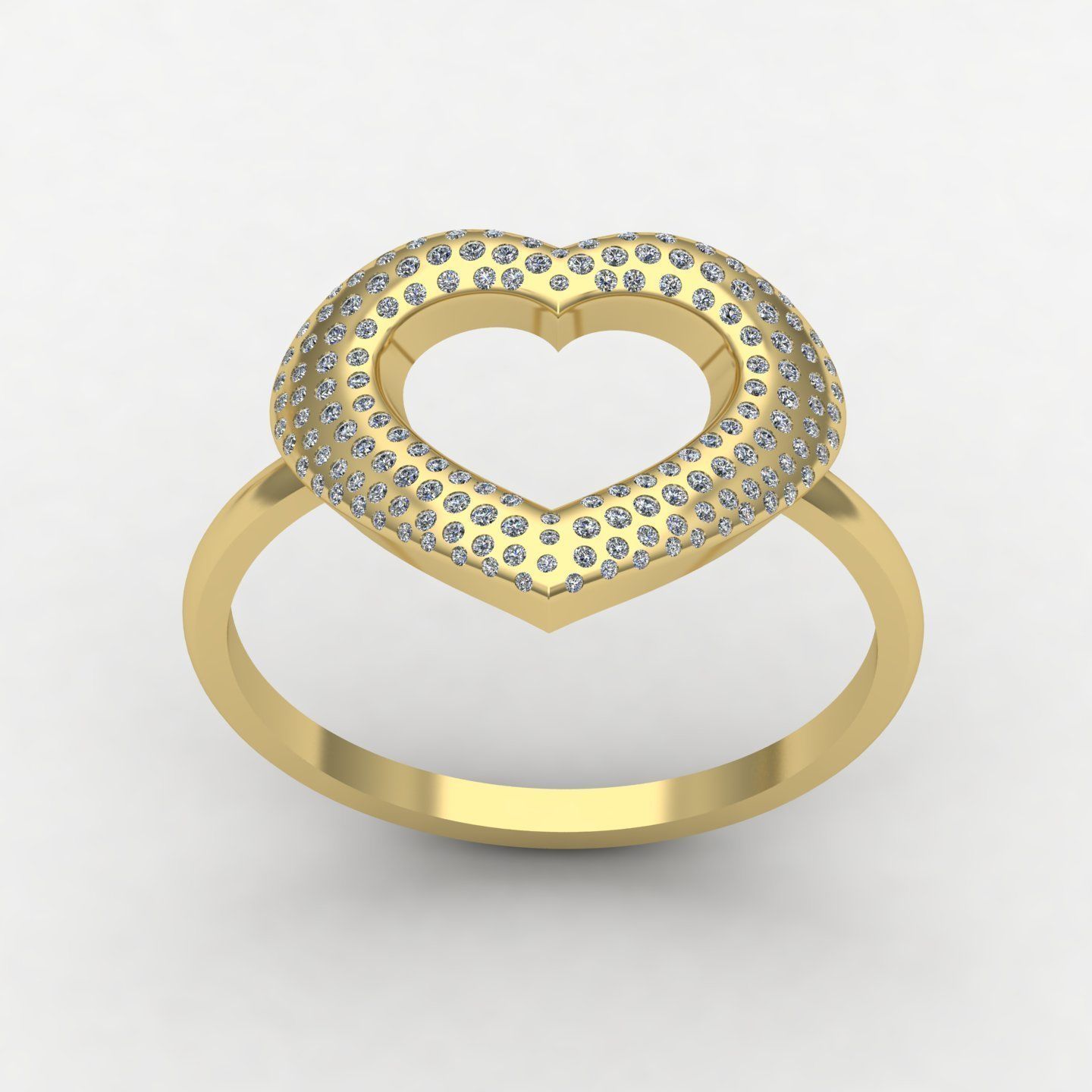 Heart rings 3D print model_16