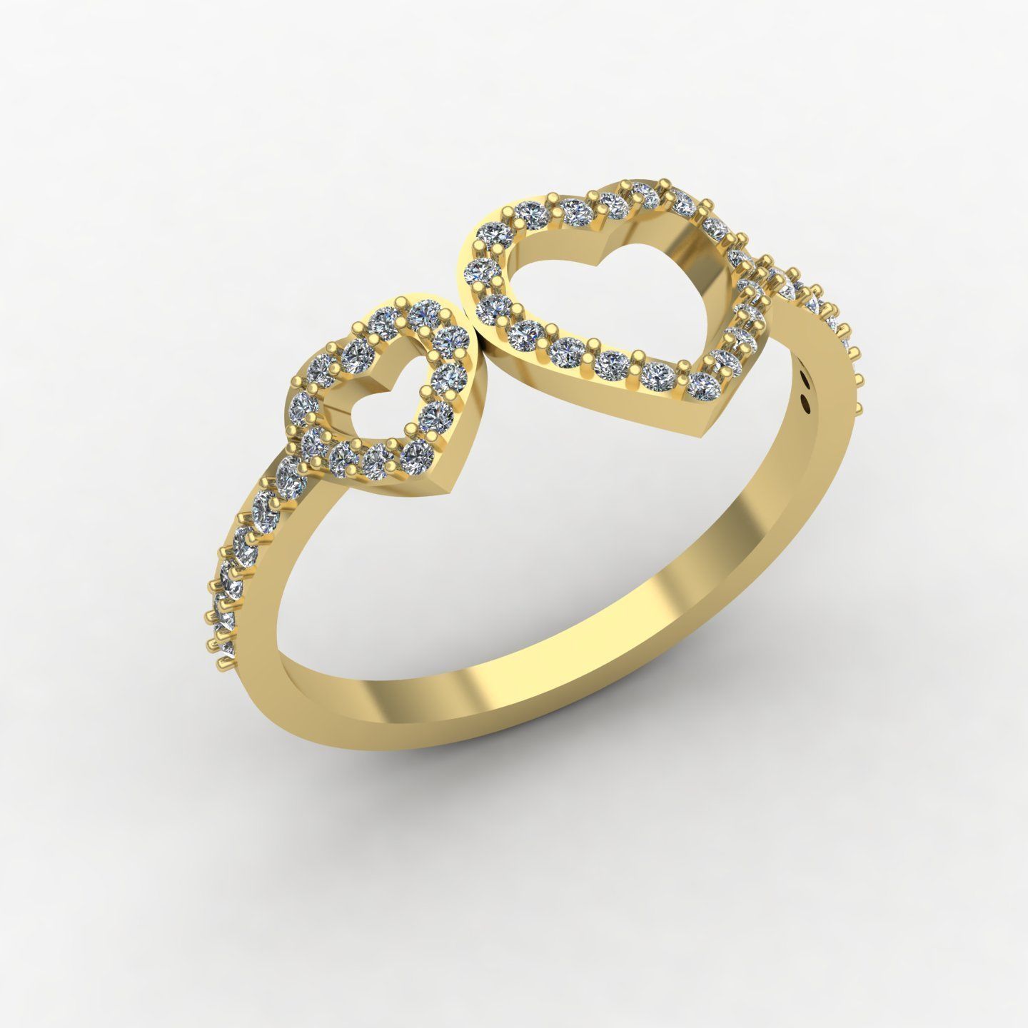 Heart rings 3D print model_5