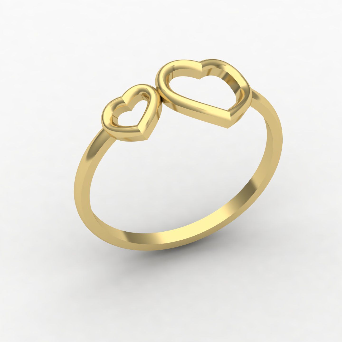 Heart rings 3D print model_3