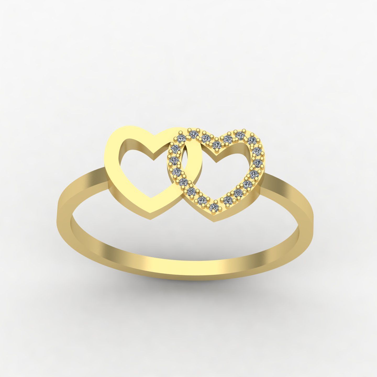 Heart rings 3D print model_15