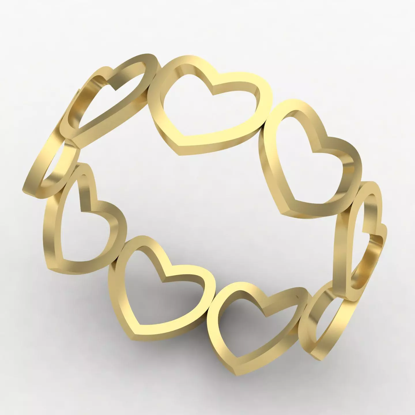 Heart rings 3D print model_0