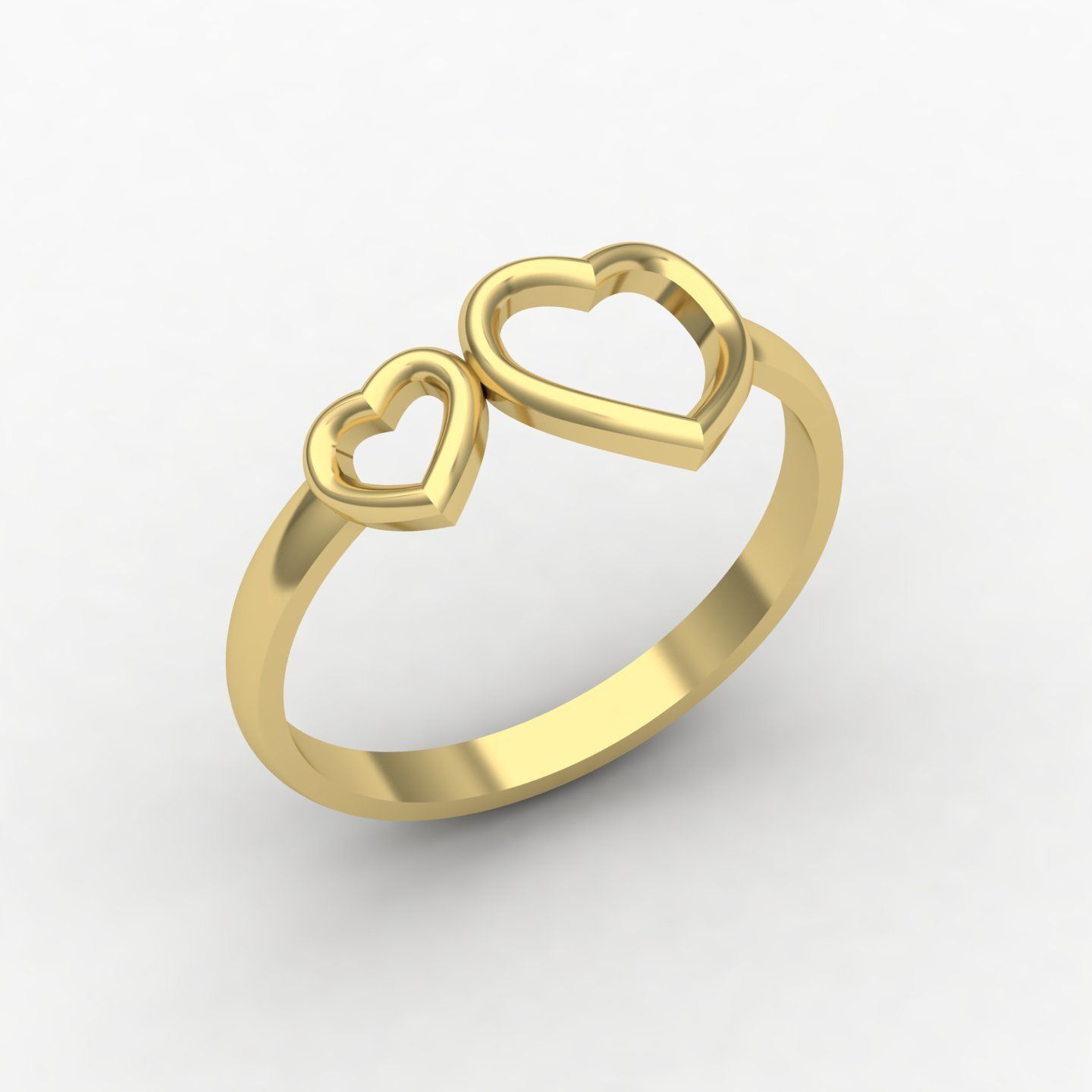 Heart rings 3D print model_2
