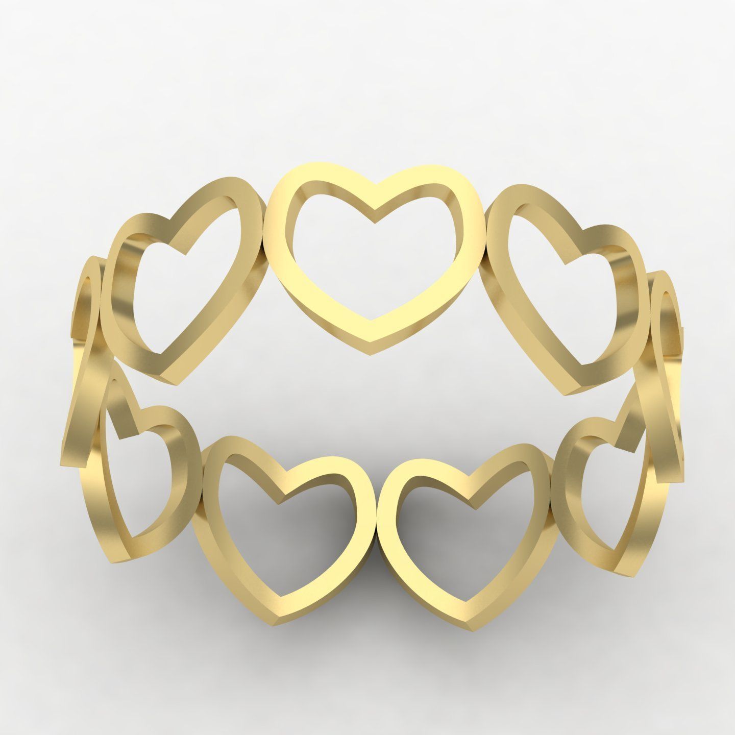 Heart rings 3D print model_14