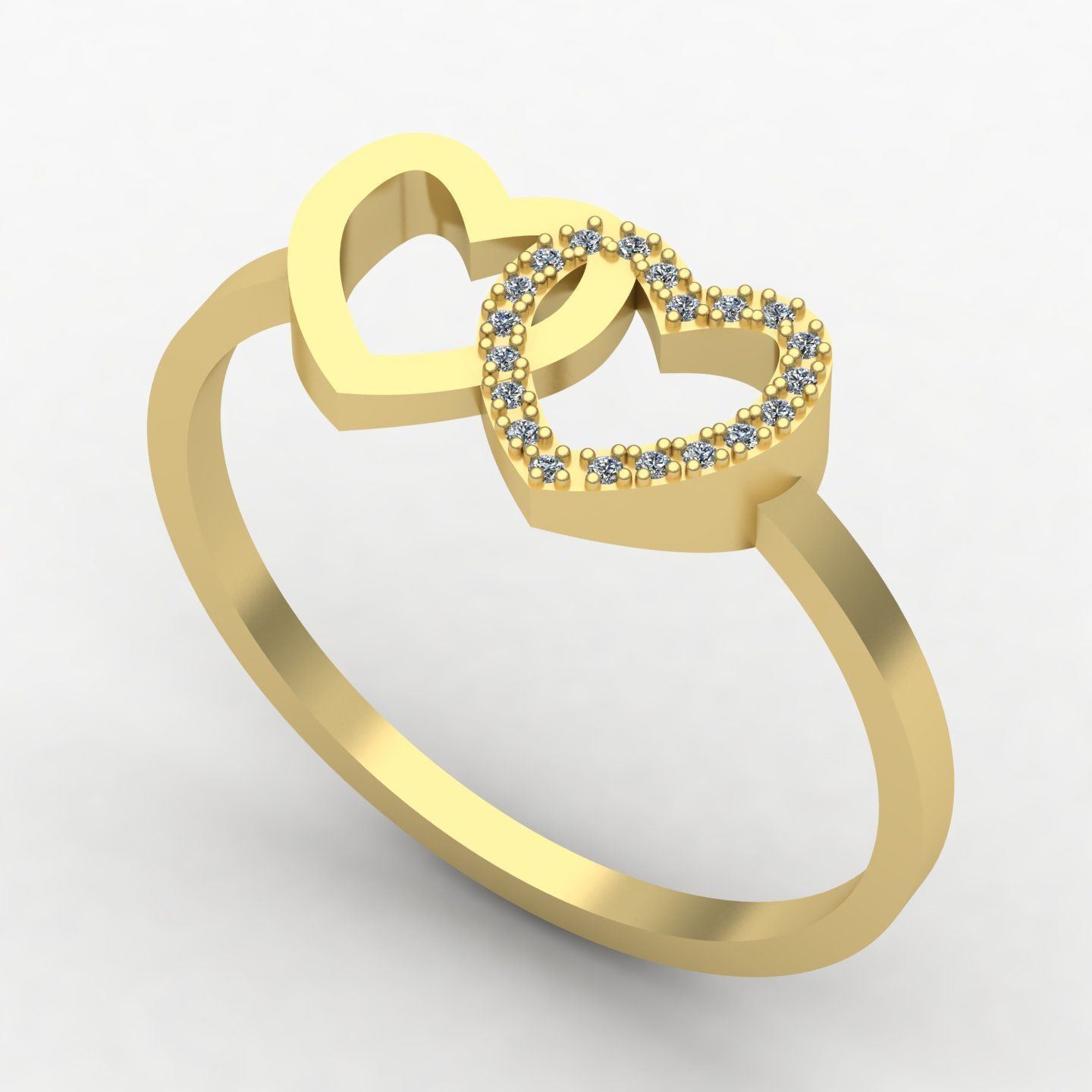Heart rings 3D print model_20