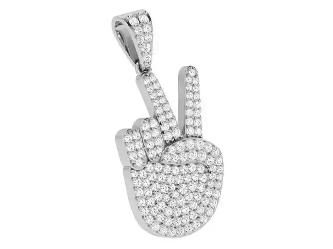 Victory French Pave Sign Pendant 4093