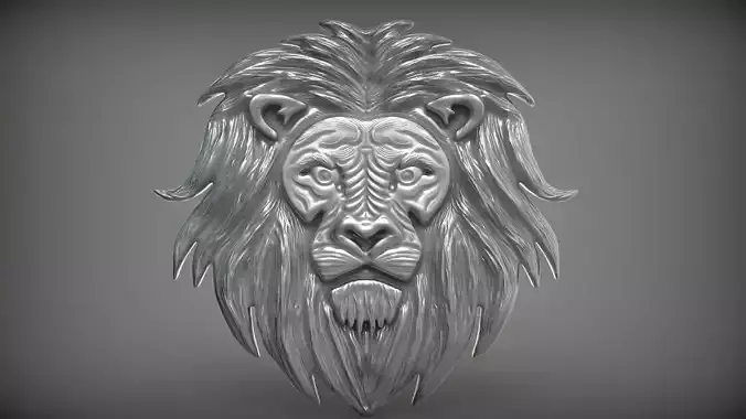 Lion Head Bas-Relief