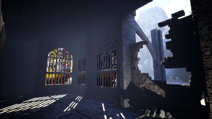 Gothic Castle Modular UE5 Low-poly 3D model 5