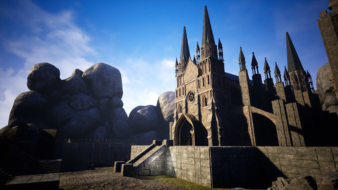 Gothic Castle Modular UE5 Low-poly 3D model 6