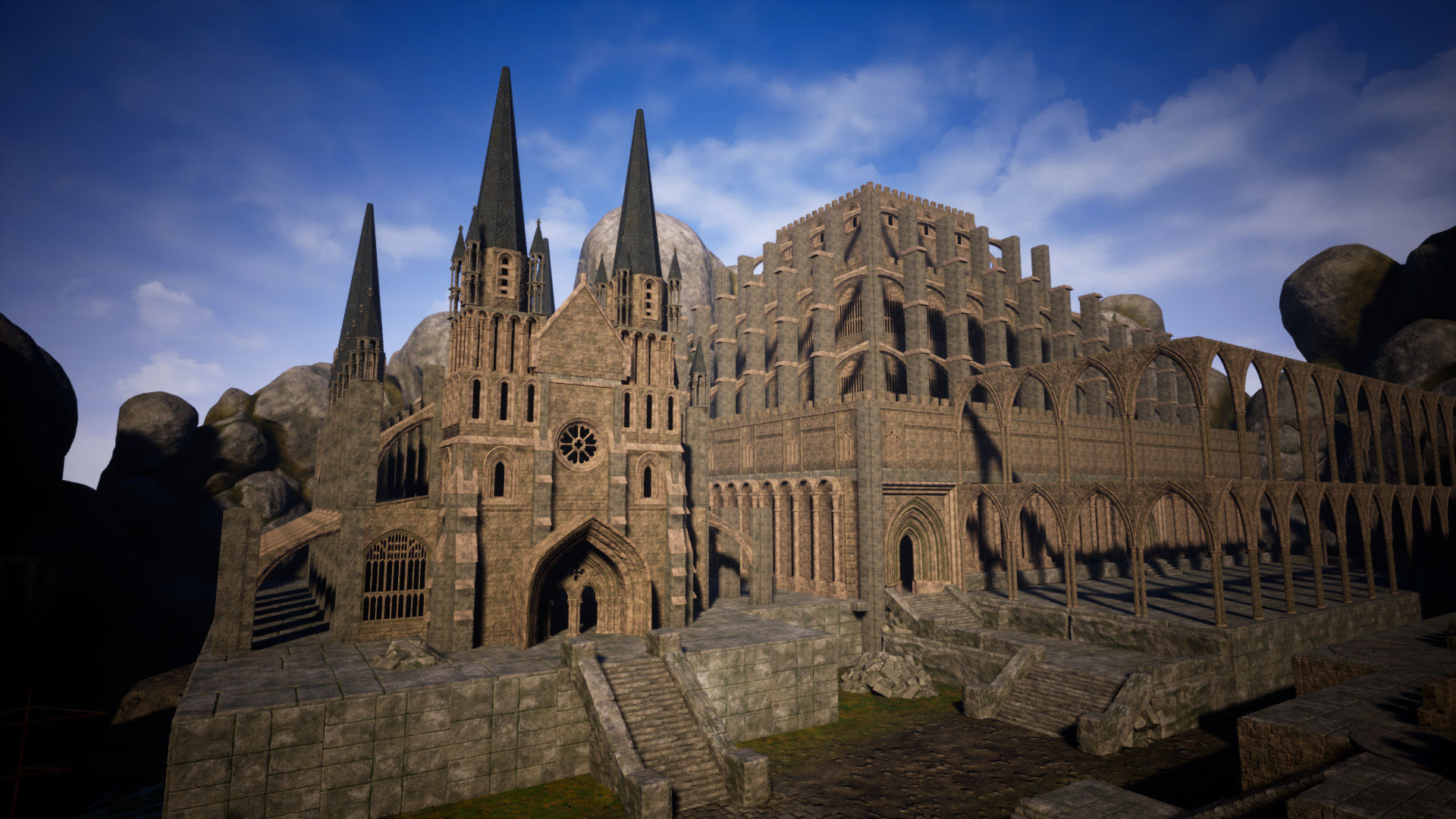 Gothic Castle Modular UE5 Low-poly 3D model_2