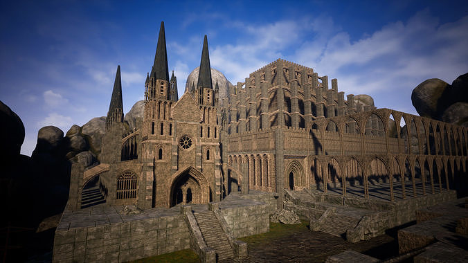 Gothic Castle Modular UE5 Low-poly 3D model 2