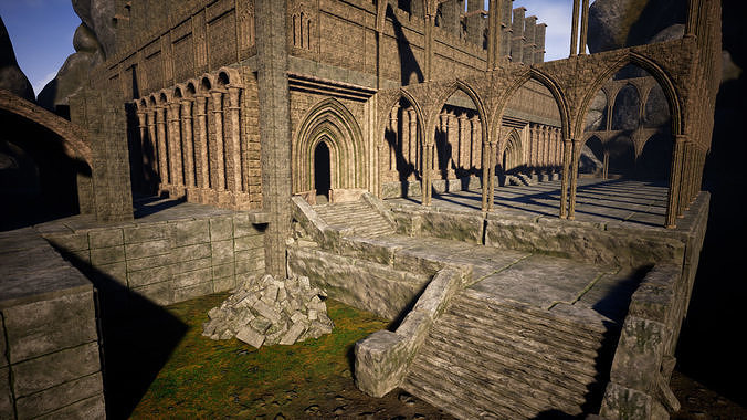 Gothic Castle Modular UE5 Low-poly 3D model 7