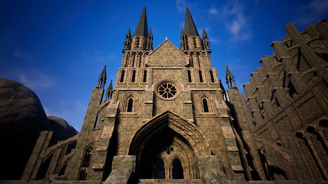 Gothic Castle Modular UE5 Low-poly 3D model 4