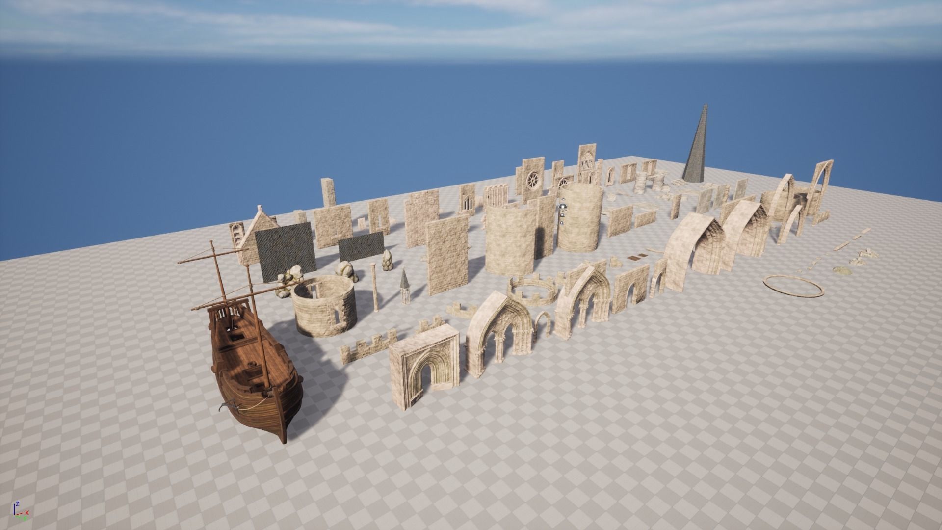 Gothic Castle Modular UE5 Low-poly 3D model_11