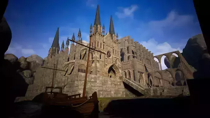 Gothic Castle Modular UE5 Low-poly 3D model