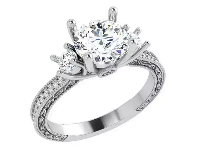 3 Stone Diamond Ring 4099