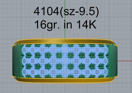3 Row Diamond Ring 4104 3D print model_4