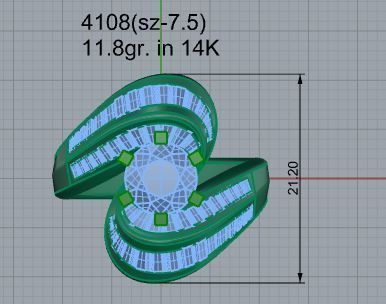 Round Diamond Tension Ring 4108 3D print model_5