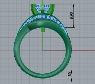 Round Diamond Tension Ring 4108 3D print model_6