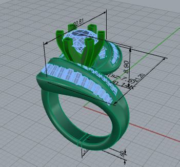 Round Diamond Tension Ring 4108 3D print model_8