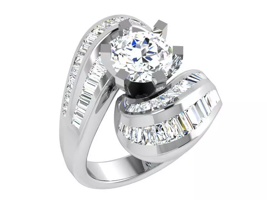 Round Diamond Tension Ring 4108 3D print model_0