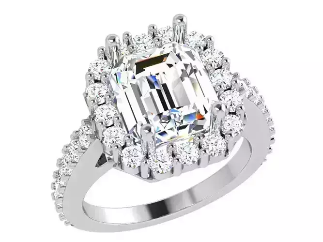 Emerald Halo Ring 4109