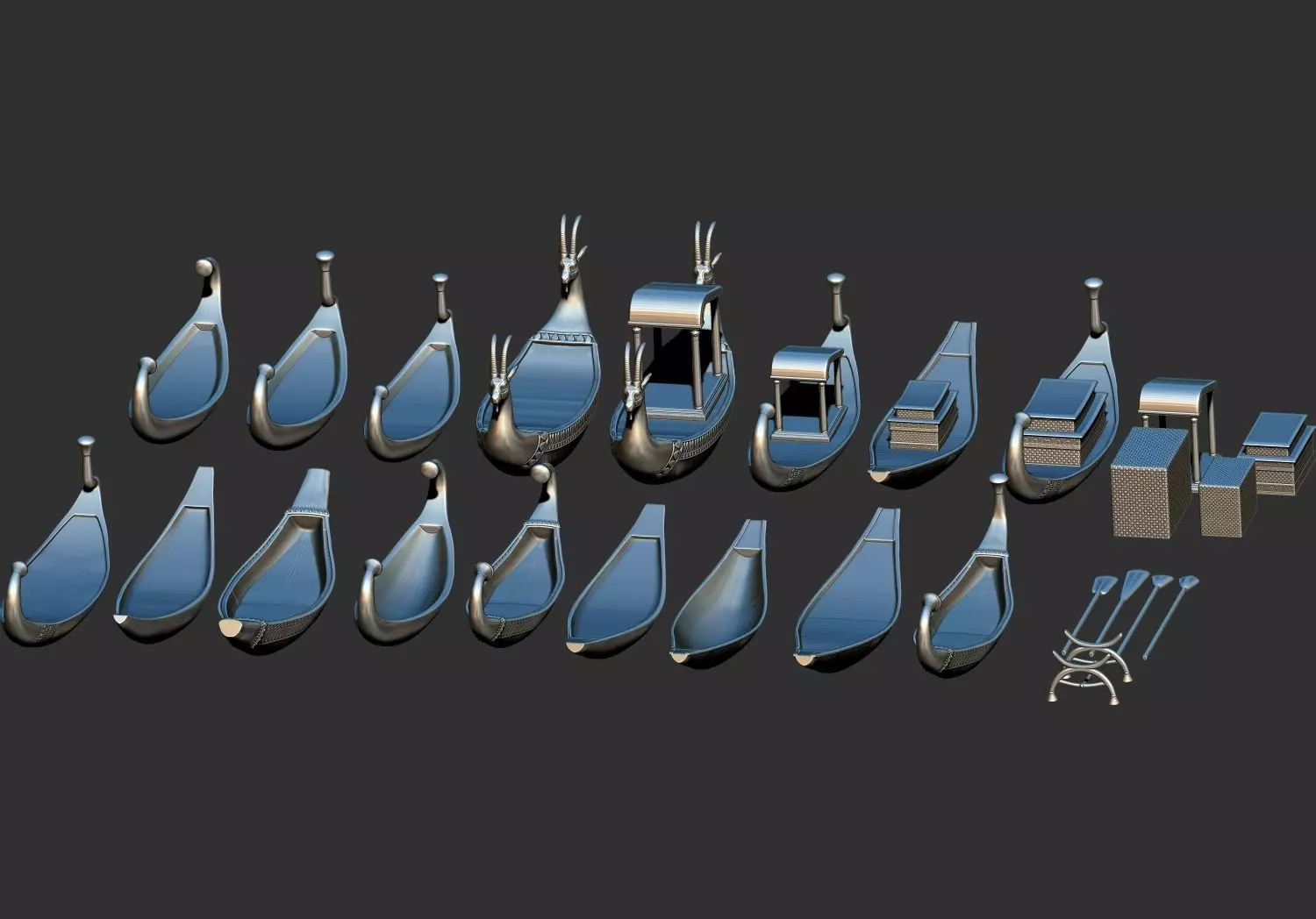 Ancient Egyptian Boats Ships 3d printable models collection 3D print model_2