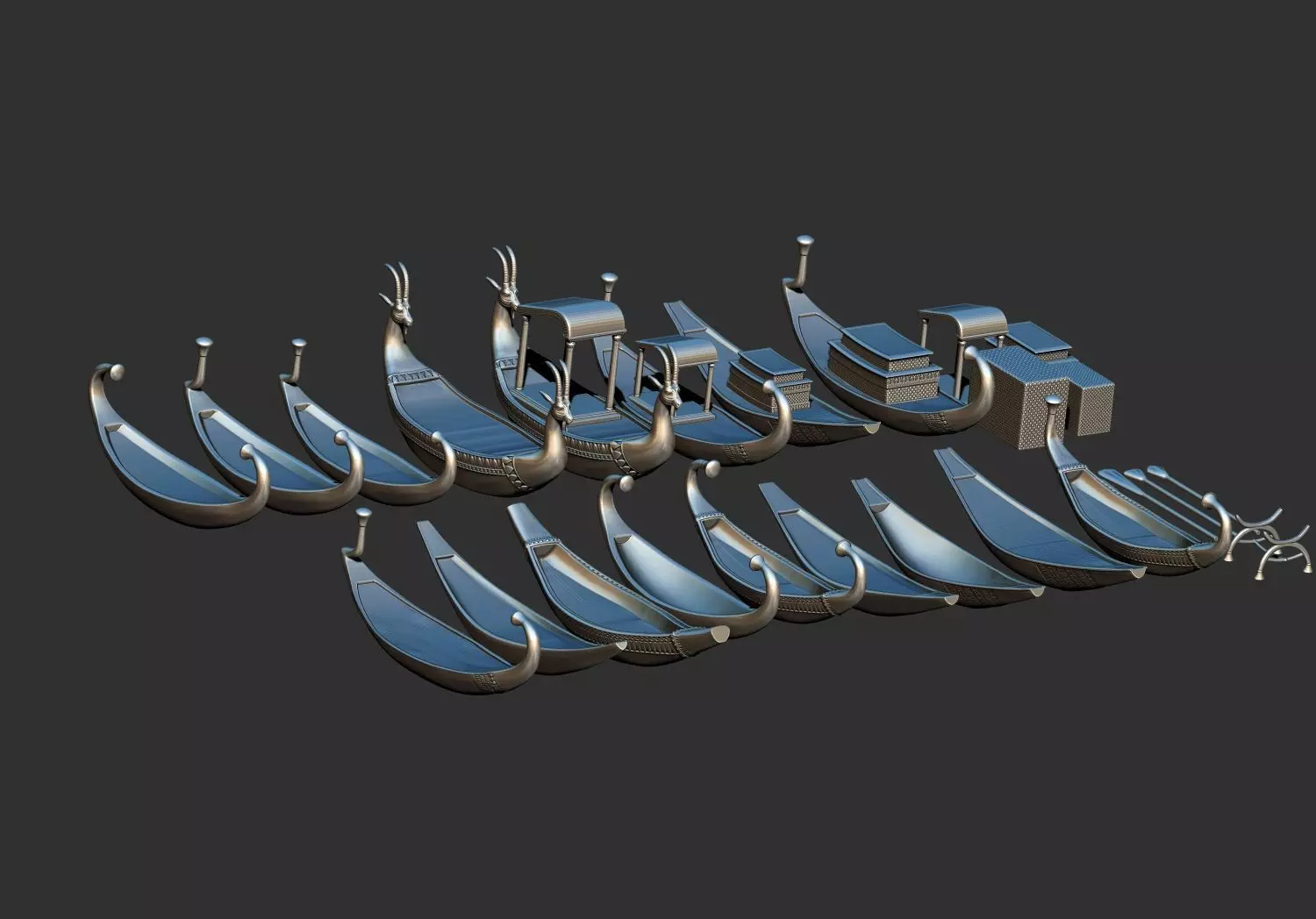 Ancient Egyptian Boats Ships 3d printable models collection 3D print model_1